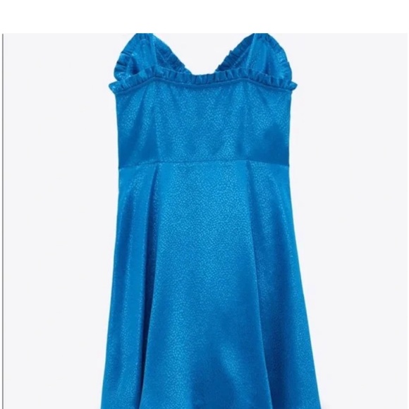 Blue Zara satin effect dress - Picture 3 of 12